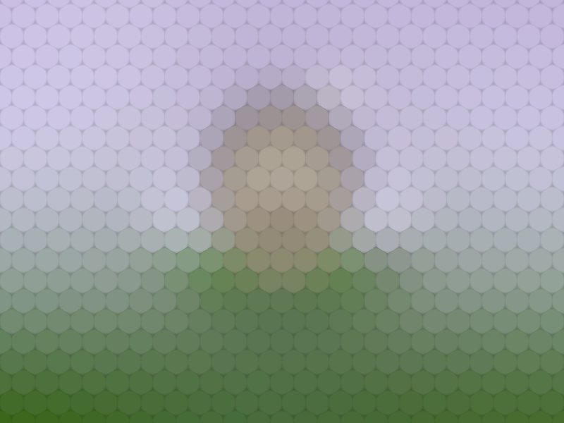 The same sample scene rendered by the See Like Animals engine for the housefly's eyes, using the values in the table below.