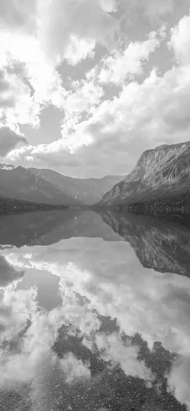 Mountain lake as a bottlenose dolphin sees the colours