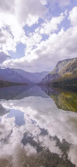 Mountain lake as a tawny owl sees the colours